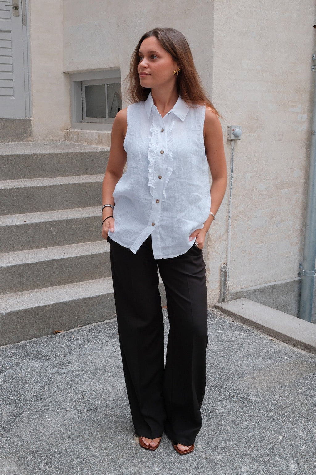 Mio Linne Topp - Vit