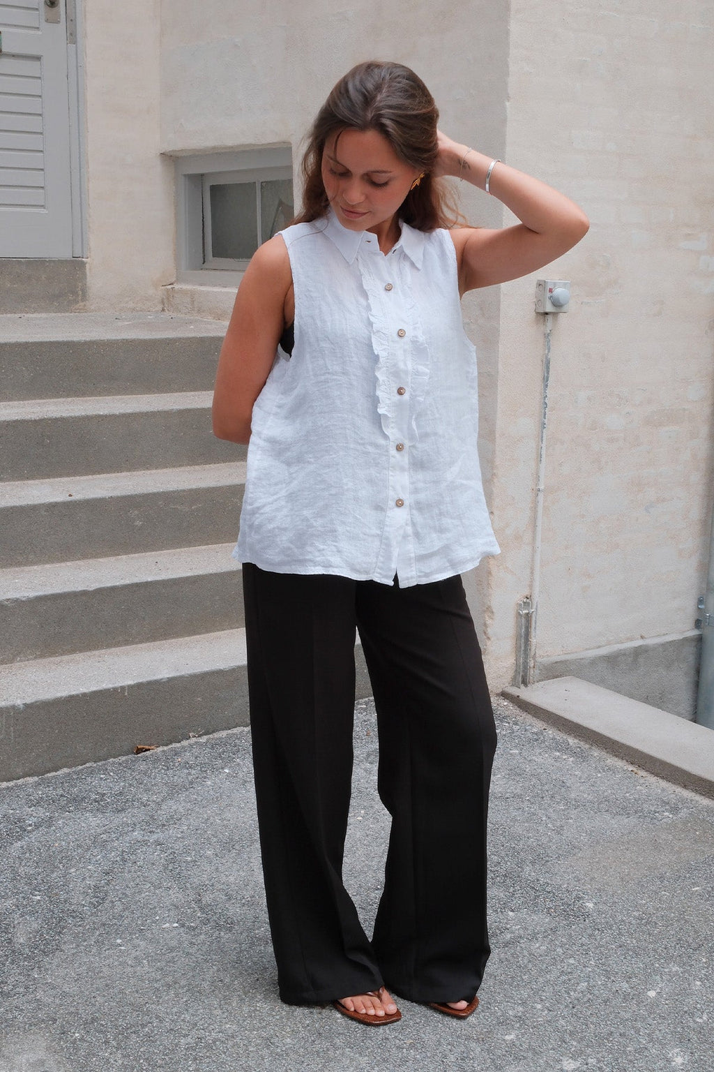 Mio Linne Topp - Vit