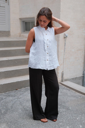 Mio Linne Topp - Vit