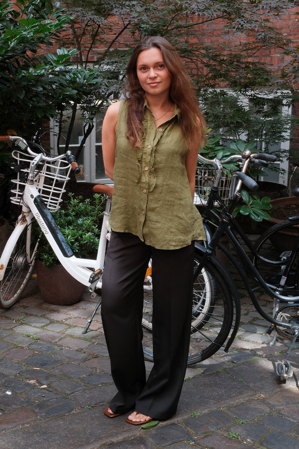 Mio Linne Topp - Olive