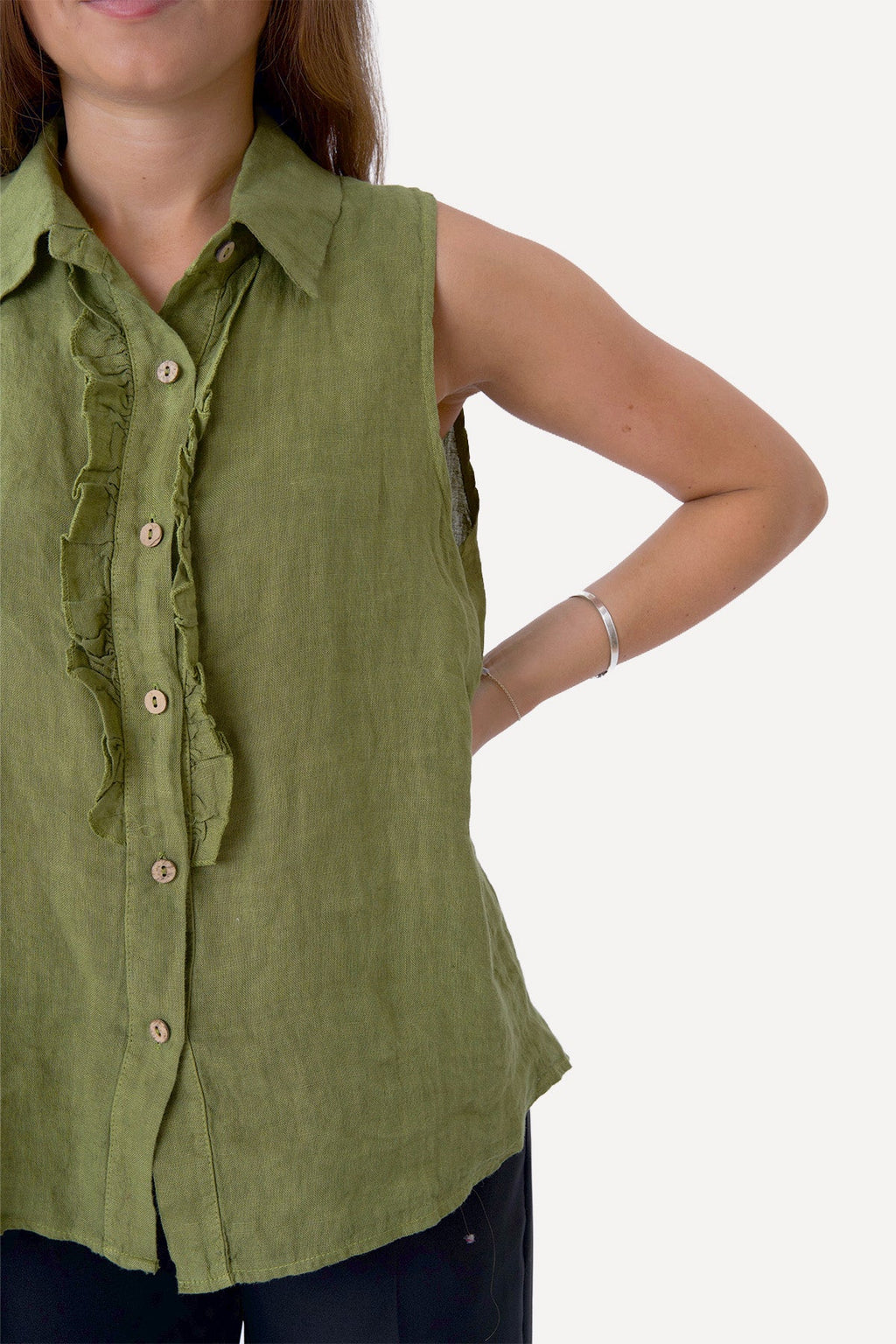 Mio Linne Topp - Olive