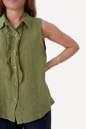 Mio Linne Topp - Olive