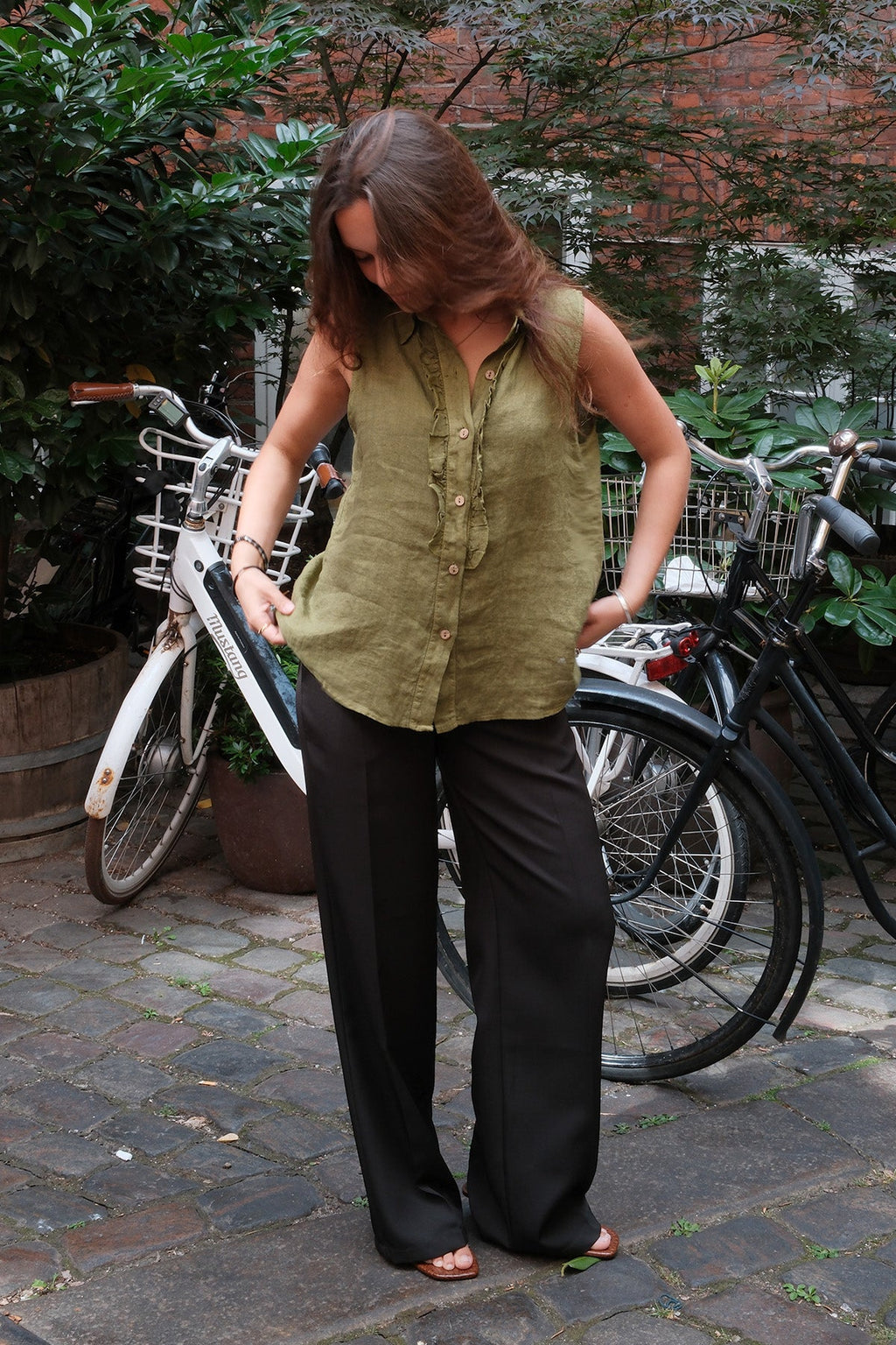Mio Linne Topp - Olive