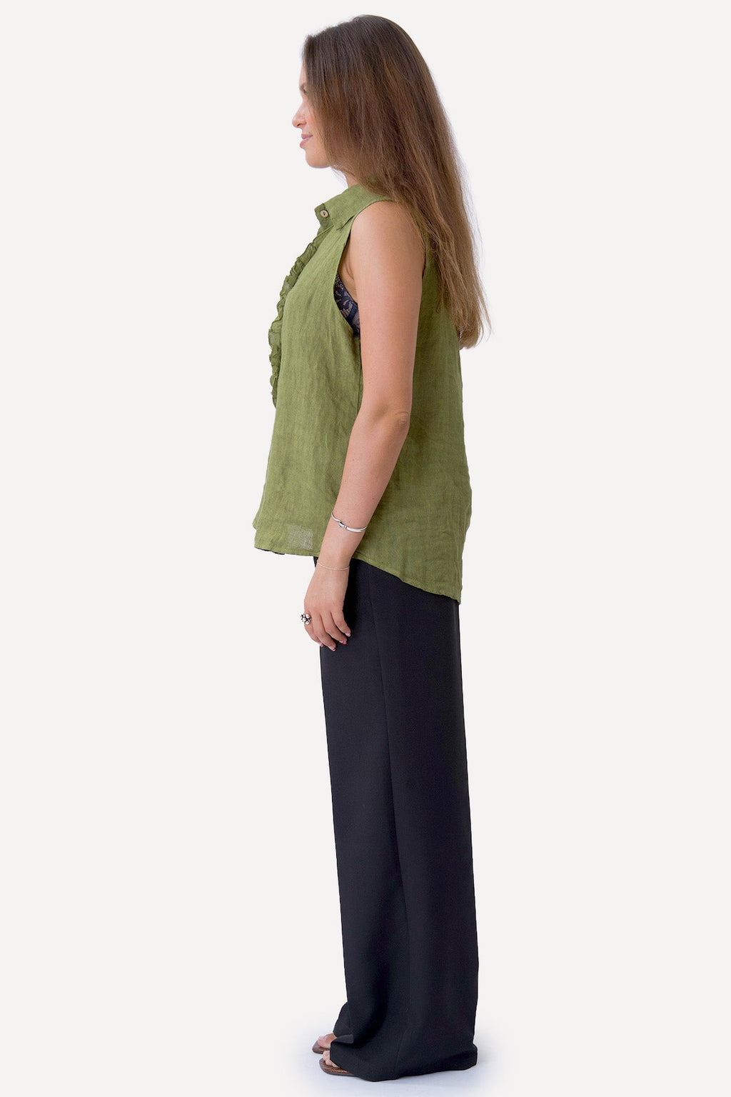 Mio Linne Topp - Olive