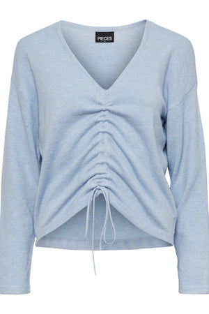 Nandi V-ringad Stickad Tröja - Kentucky blå