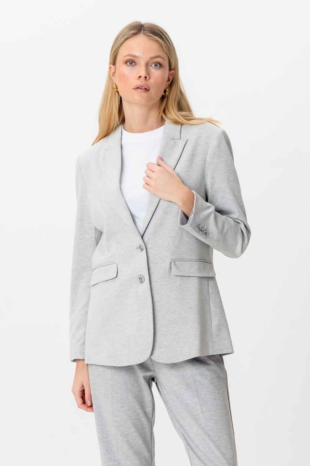Klassisk fit Blazer - Ljusgrå