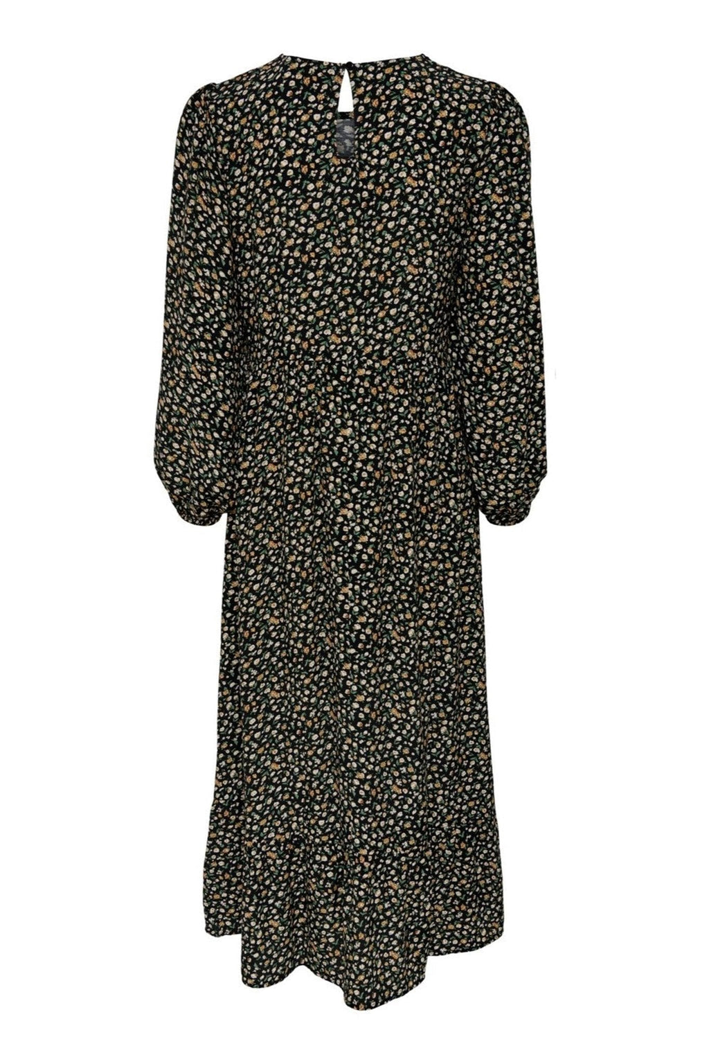 Amalie Midi Klänning - Svart-Orange