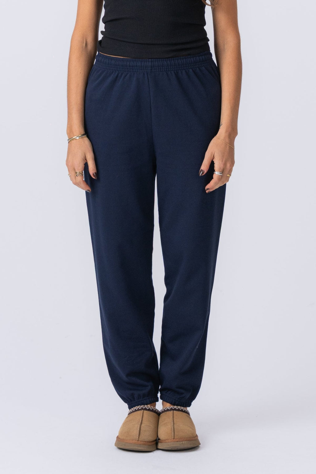 Basic Sweatpants - Blue Marinblå dam