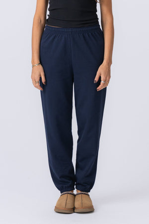 Basic Sweatpants - Blue Marinblå dam