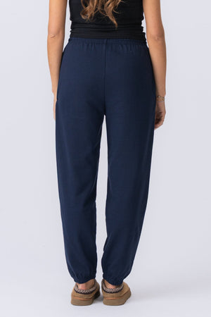 Basic Sweatpants - Blue Marinblå dam