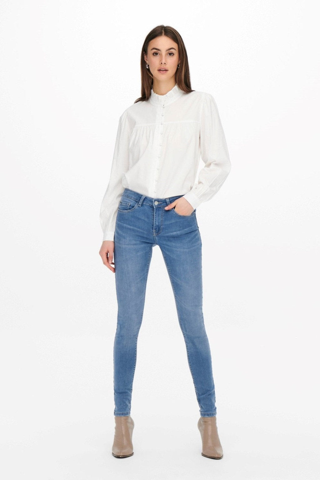 Performance Jeans - Ljusblå (Mid Waist)