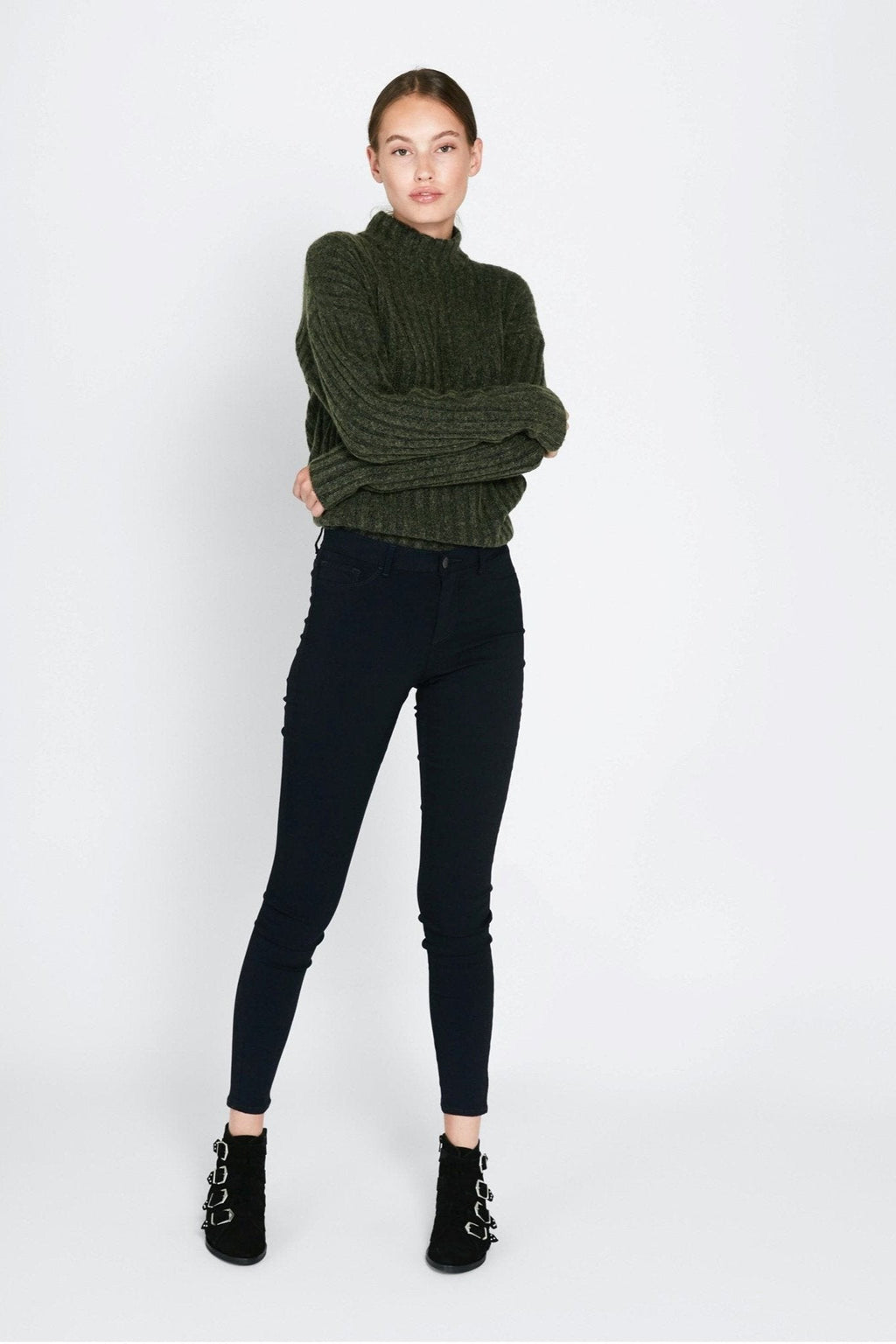 Pieces Jeans - Blazerblå (mid waist)