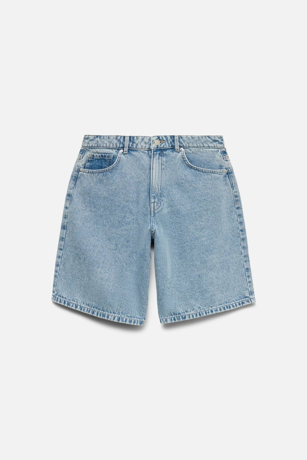 Kath Långa Jeansshorts - Light Blue Denim