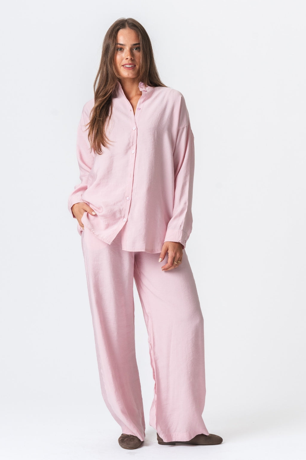 Mia Byxor + Mia Skjorta - Rosa – Paketerbjudanden