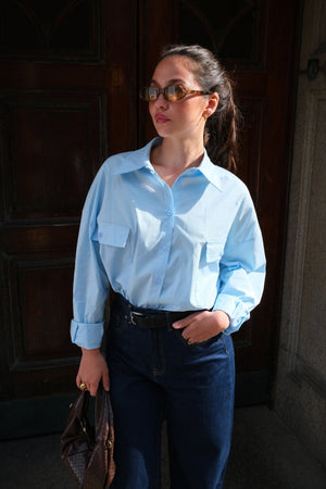 Clara Oversized Shirt - Ljusblå