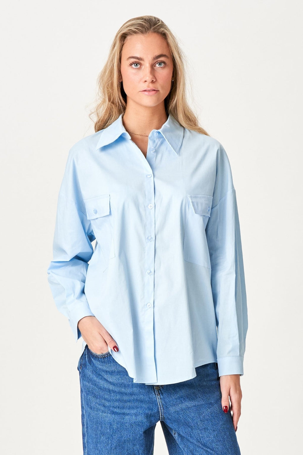 Clara Oversized Shirt - Ljusblå