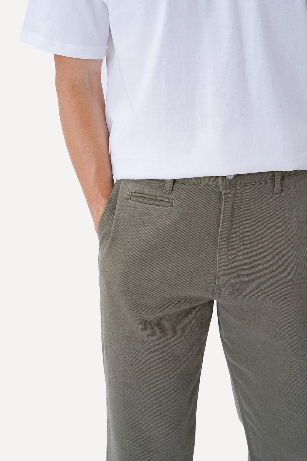 Straight Cotton Chino - Oliv