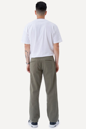 Straight Cotton Chino - Oliv