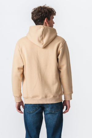 Relaxed Zip Hoodie - Beige