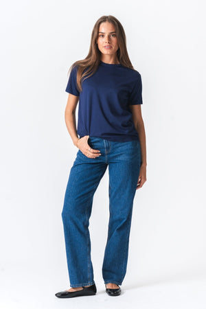 Leah Loose T-shirt - Mörk Navy