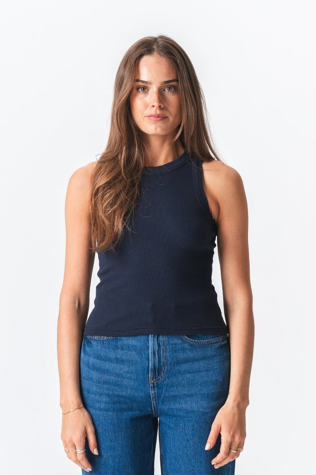Ribbed Top - Blå