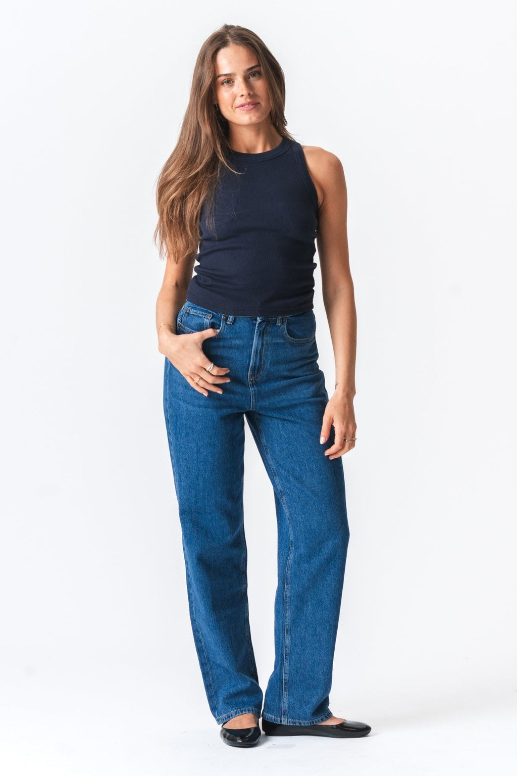 Ribbed Top - Blå