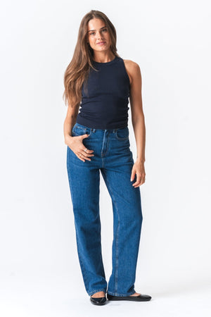 Ribbed Top - Blå