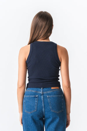 Ribbed Top - Blå