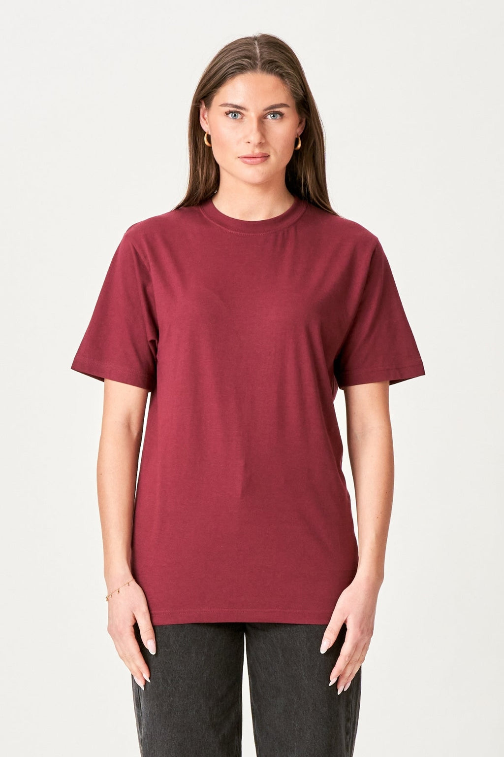 Oversized Tee - Vinröd
