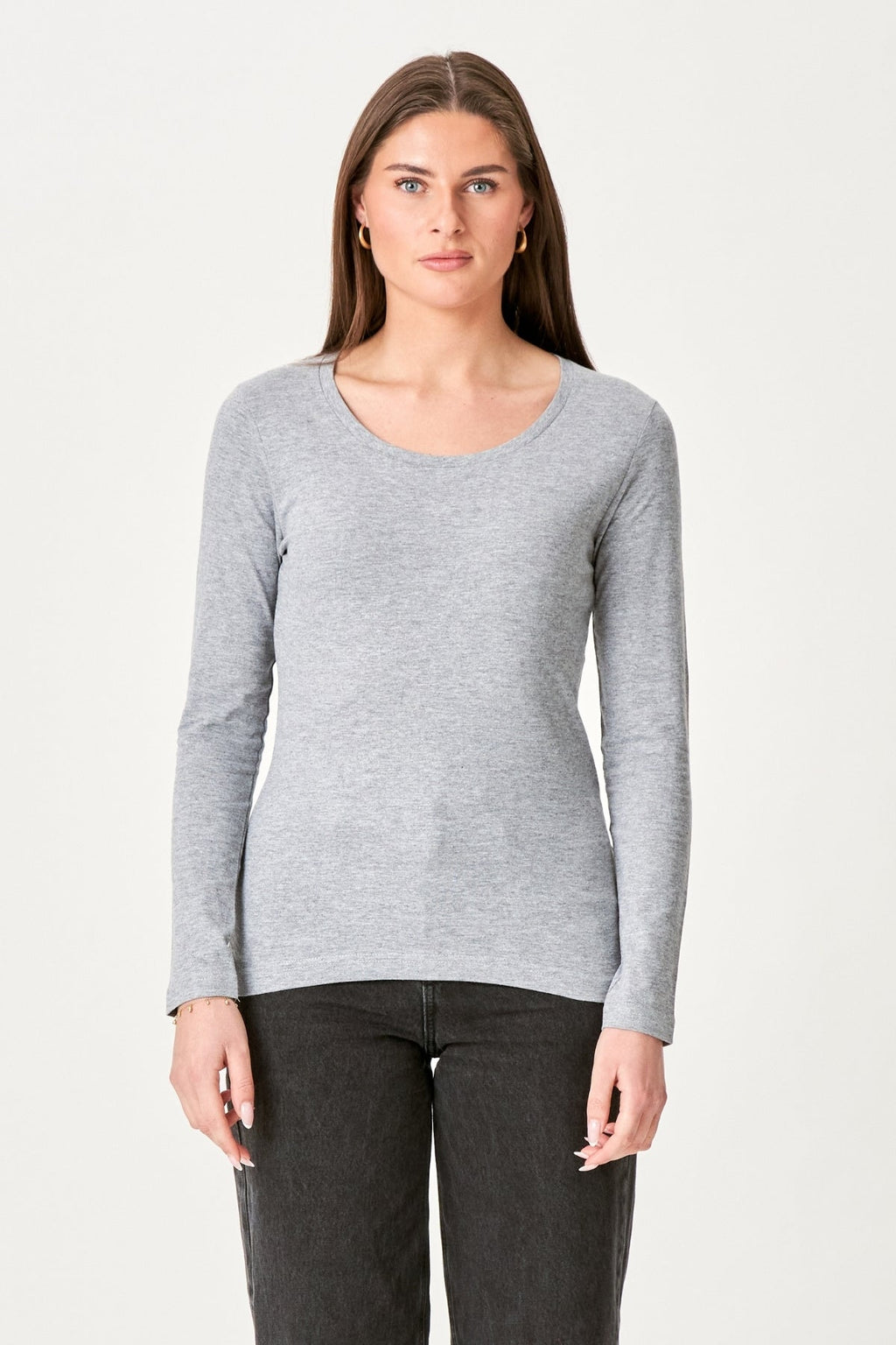 Basic Långärmad  Tee - Grå