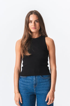Ribbed Top - Svart
