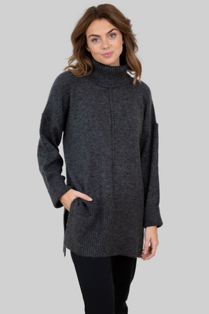 Tatiana Roll Neck Pullover - Mörkgrå