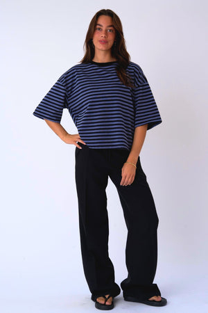 Zoe T-shirt - Svart/Denimblå