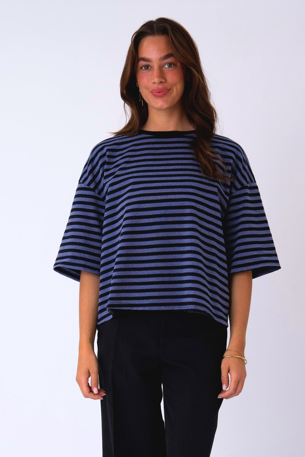 Zoe T-shirt - Svart/Denimblå