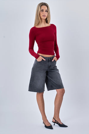 Cassandra Blus - Burgundy