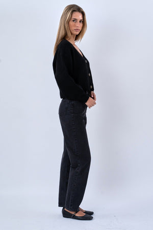 V-Neck Cardigan - Svart