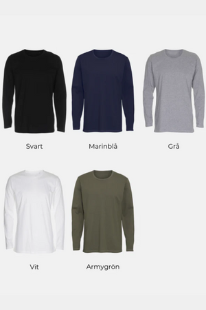 Basic Långärmad T-Shirt - Paketerbjudande (3 st)