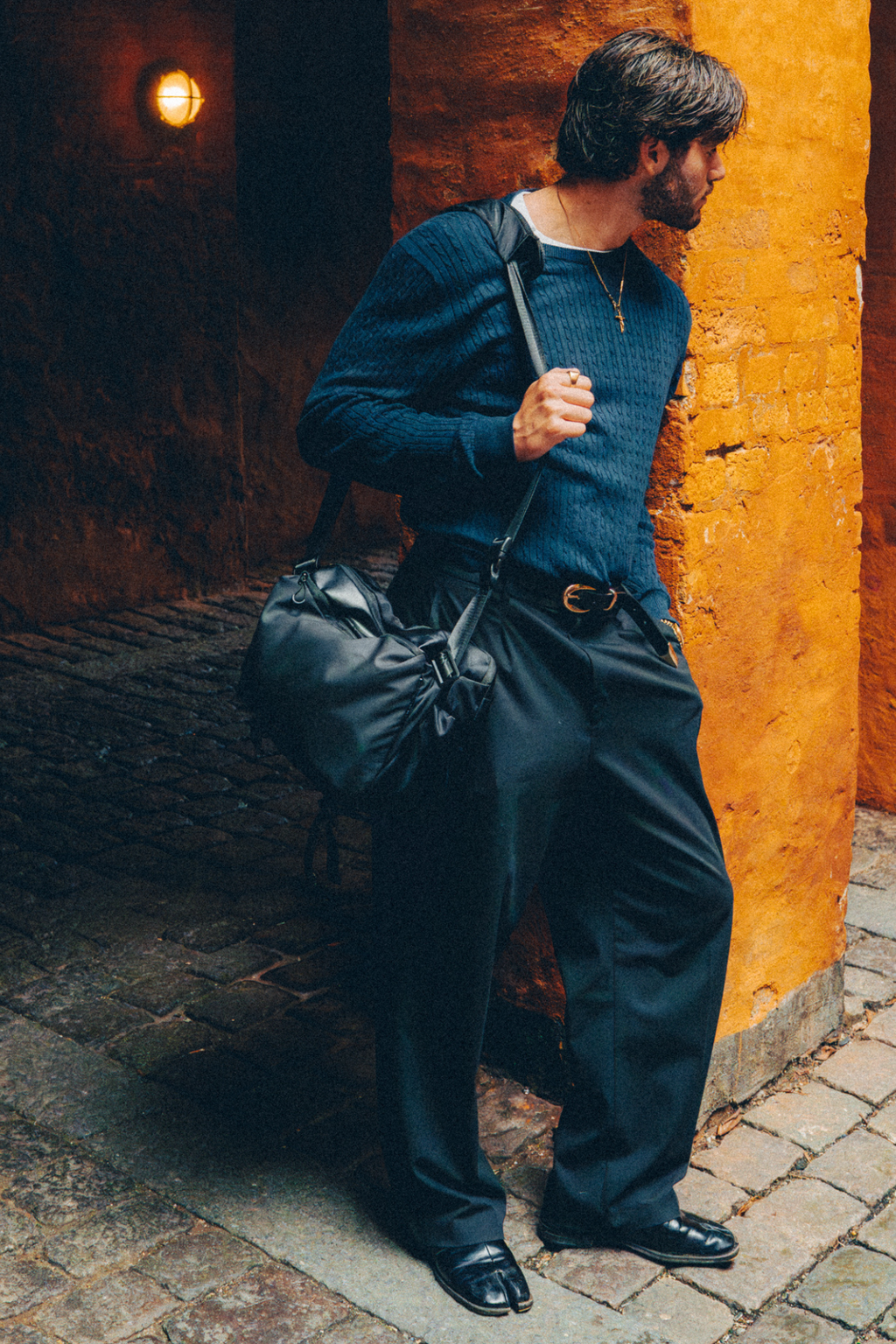 Pullover Kabel Strik - Navy