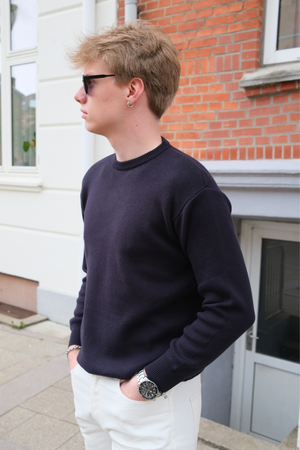 Crewneck Knit Sweater - Mörk Navy