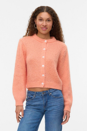 Wilo O-Neck Cardigan - Cantaloupe
