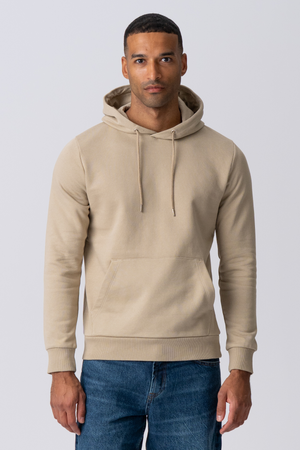 Basic Hoodie Sweat - Mörk Beige