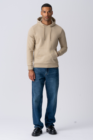 Basic Hoodie Sweat - Mörk Beige