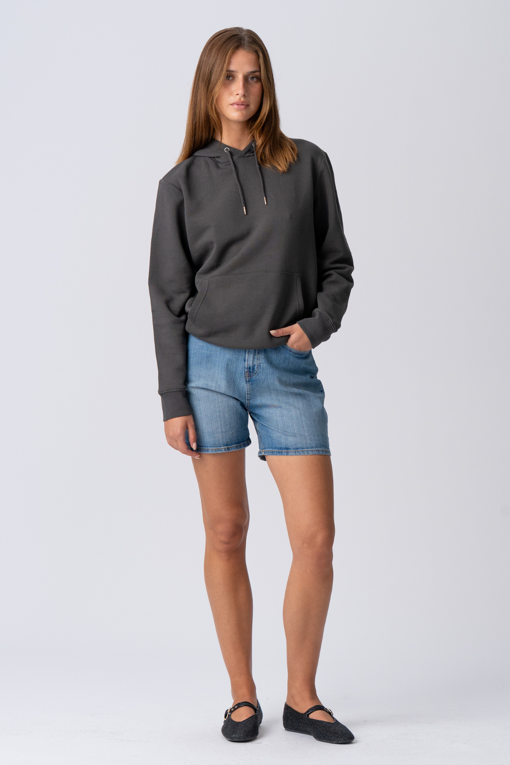 Sweatshirt Hoodie - Mörkgrå