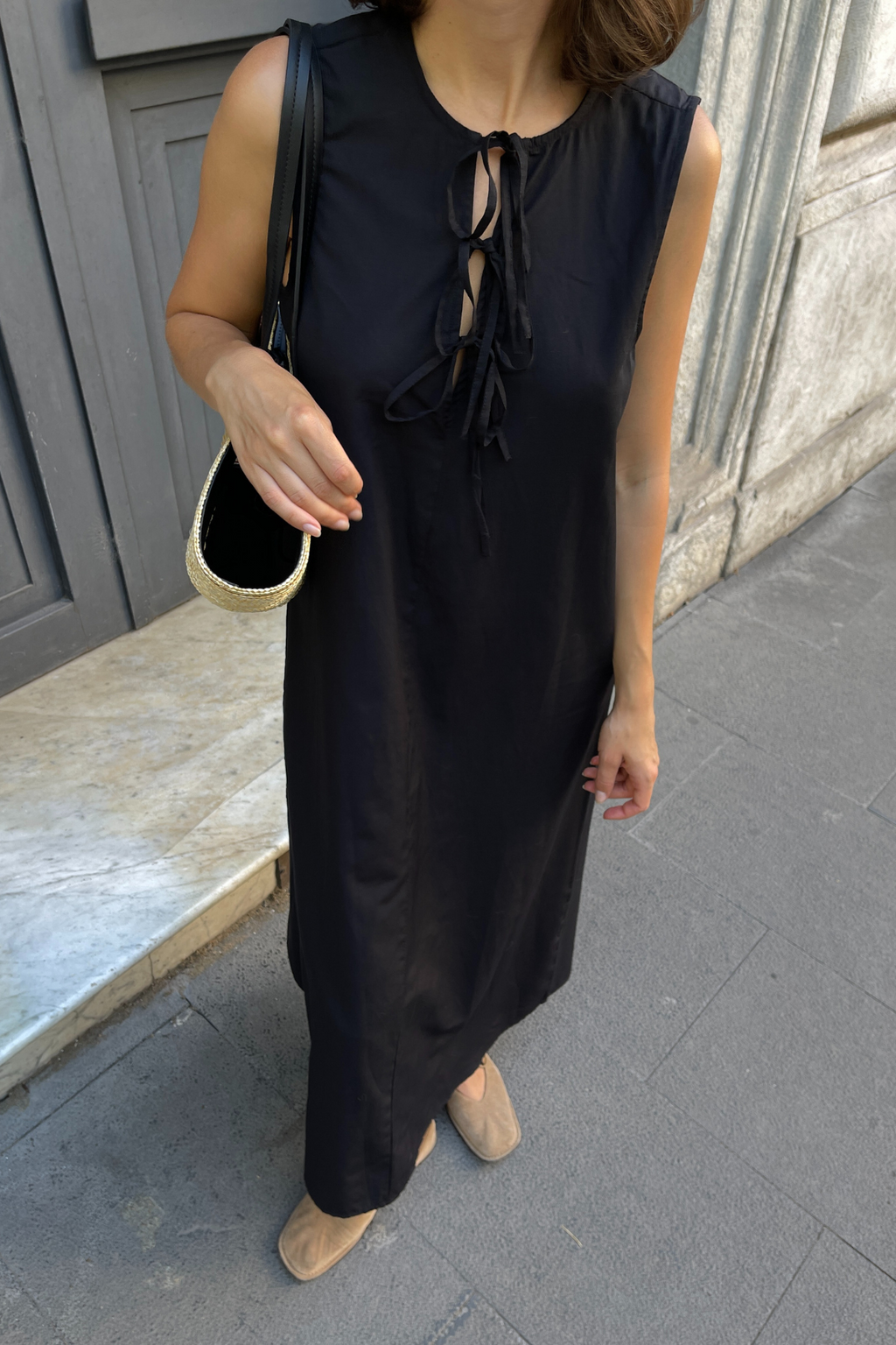 Jenna Tie Dress - Svart