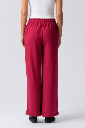 Leah Loose Pants - Vinröd