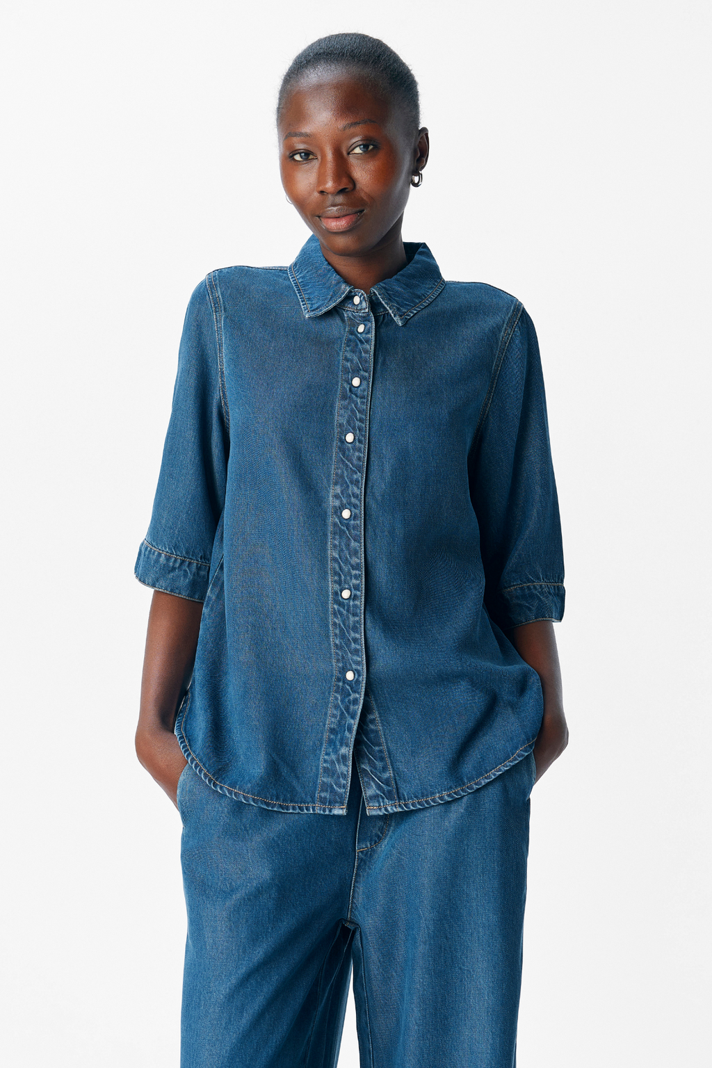 Frame 2/4 Denim Top - Mörkblå Denim