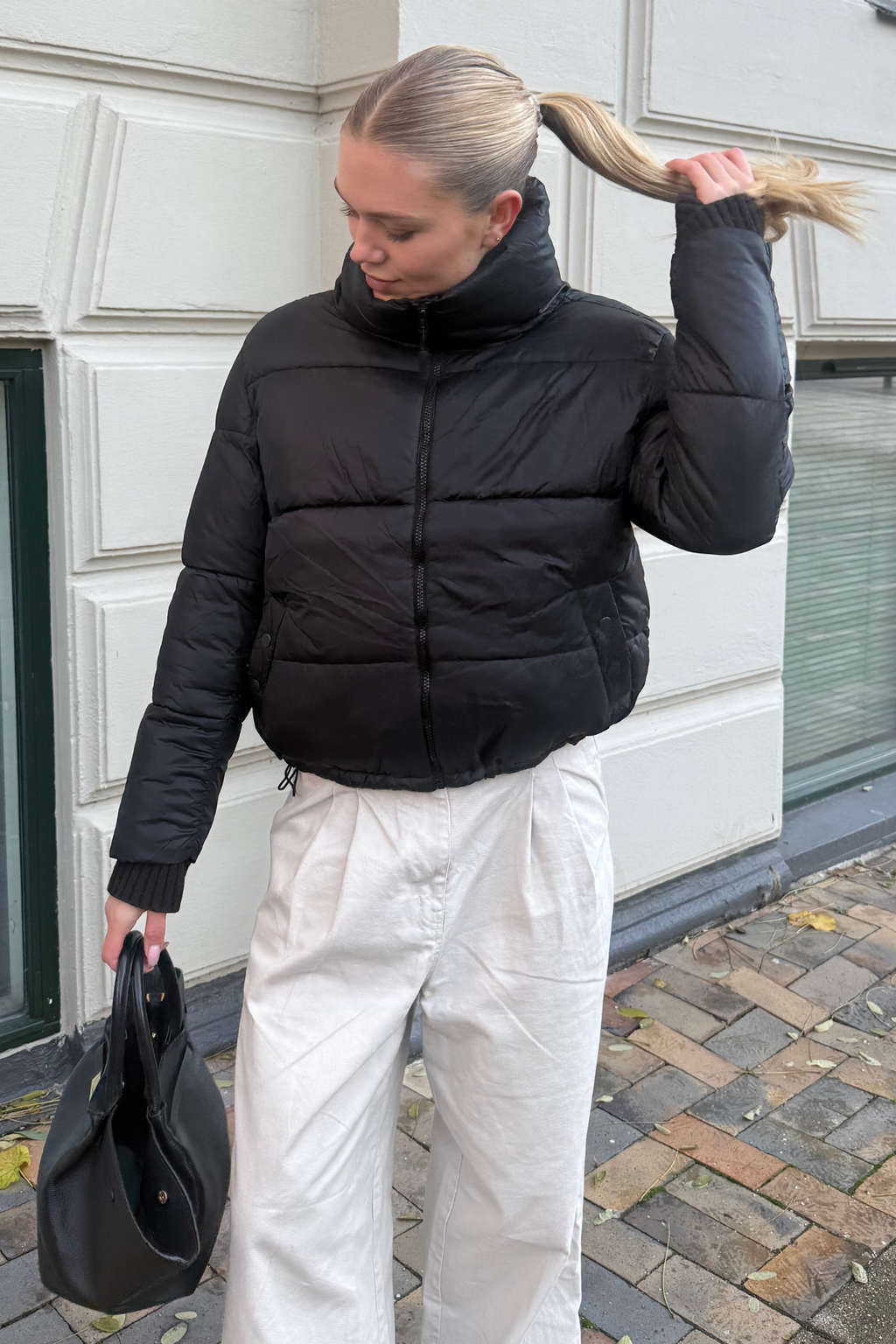 Kort Pufferjacka - Svart
