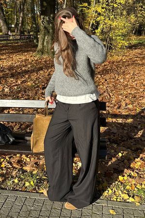 Hazel Stickad Tröja - Grå