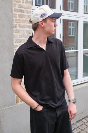 Atlas Textured Polo - Black
