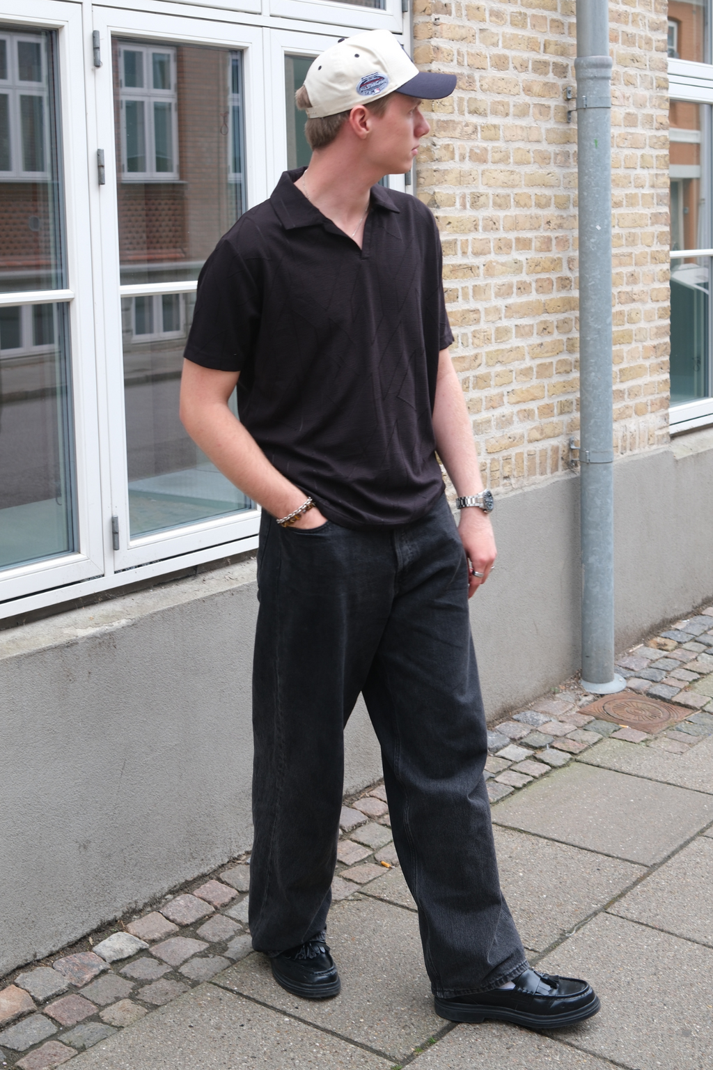 Atlas Textured Polo - Black